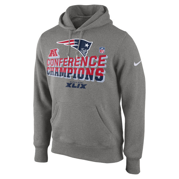 New England Patriots Nike 2014 AFC Champions Trophy Collection Locker Room Pullover Hoodie - Gray